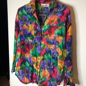 Vintage Multicolor Button Down Shirt